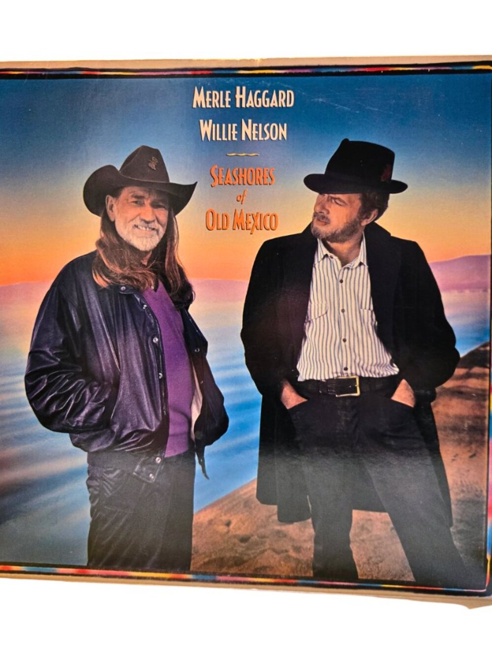 VTG Merle Haggard & Willie Nelson - Seashores of Old Mexico VINYL LP 1987 EPIC